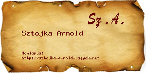 Sztojka Arnold névjegykártya