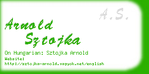 arnold sztojka business card